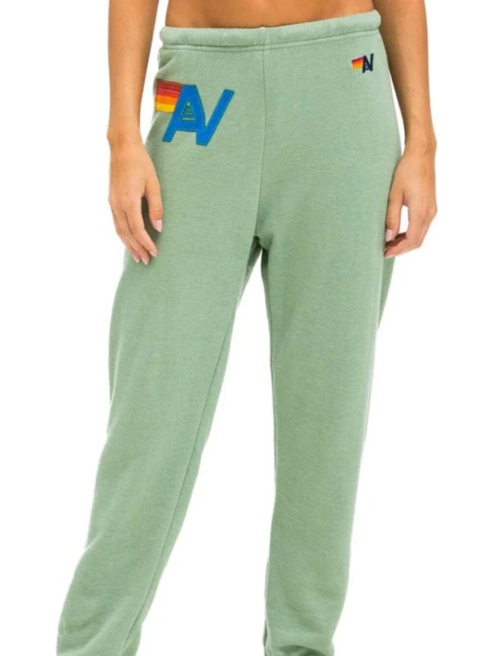 Aviator Nation Logo Stitch Sweatpants - Sage - Small - NWOT
